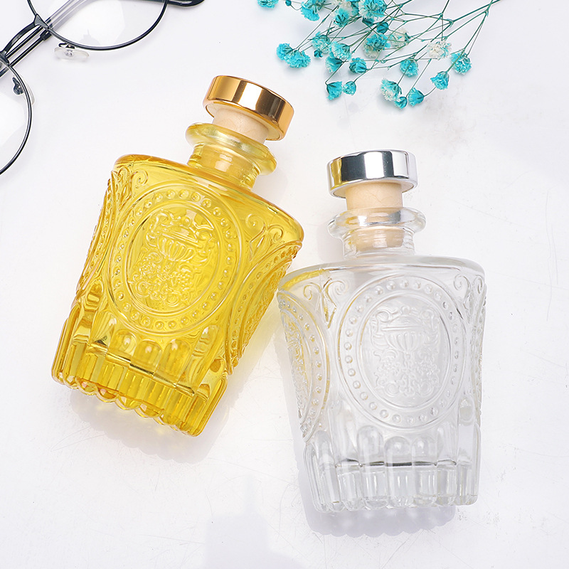 100ml empty clear luxury square decorative reed diffuser glass bottle