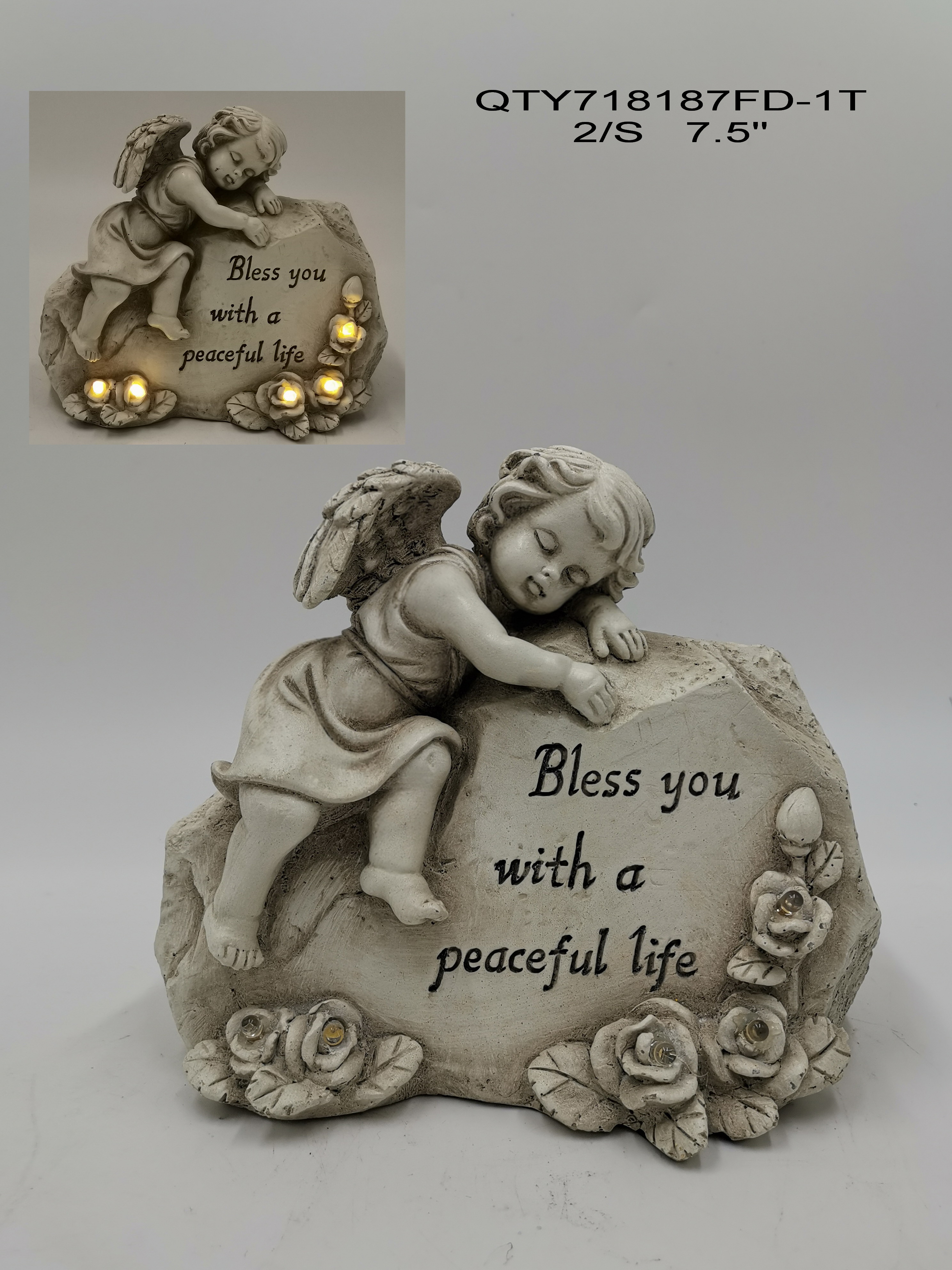 Garden decorations the cemetery Angel with solar light
