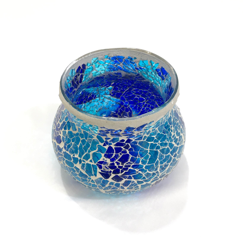 Glass mosaic candle holder