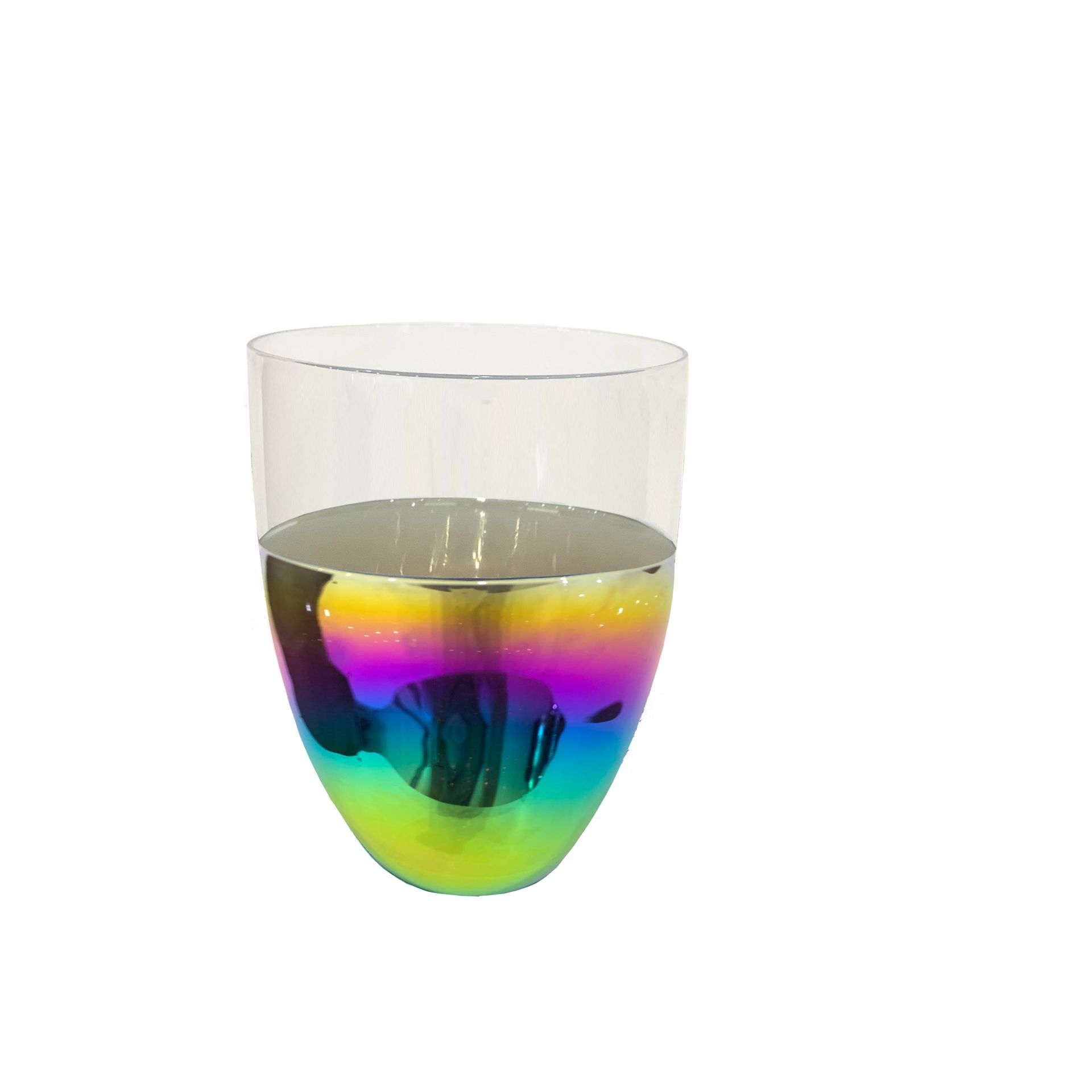 Plated rainbow color DOF glass