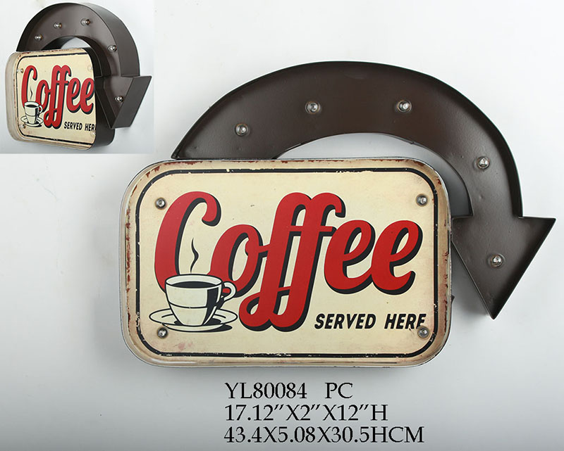 Metal wall LED sign