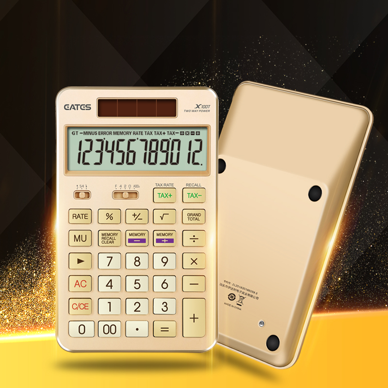 12 Digits Aluminmun panel electronic calculator