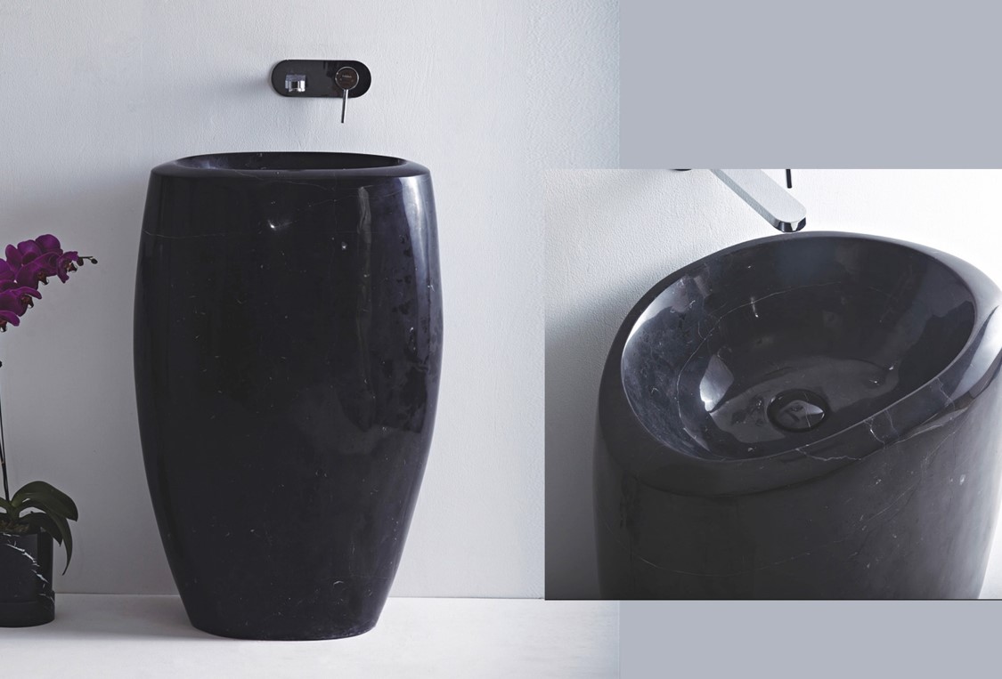 PED-COZI-BM Marble Pedestal Basin
