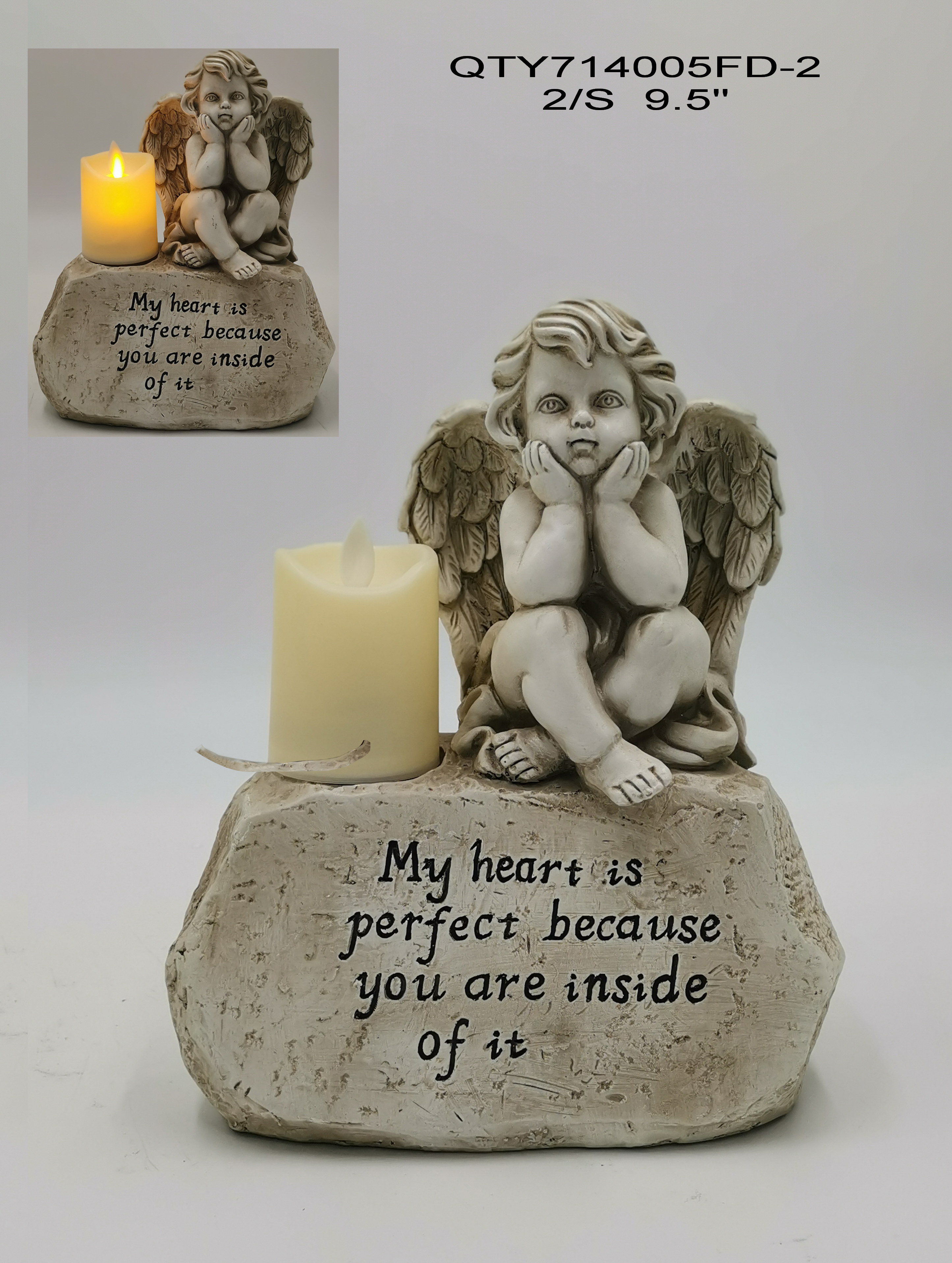 Garden decorations the cemetery Angel with LED candle