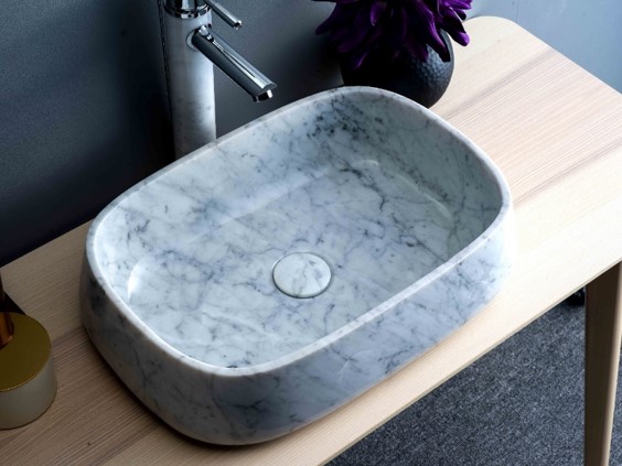 RUBI5035CA Contemporary Design Wash Basin in Natural Marble