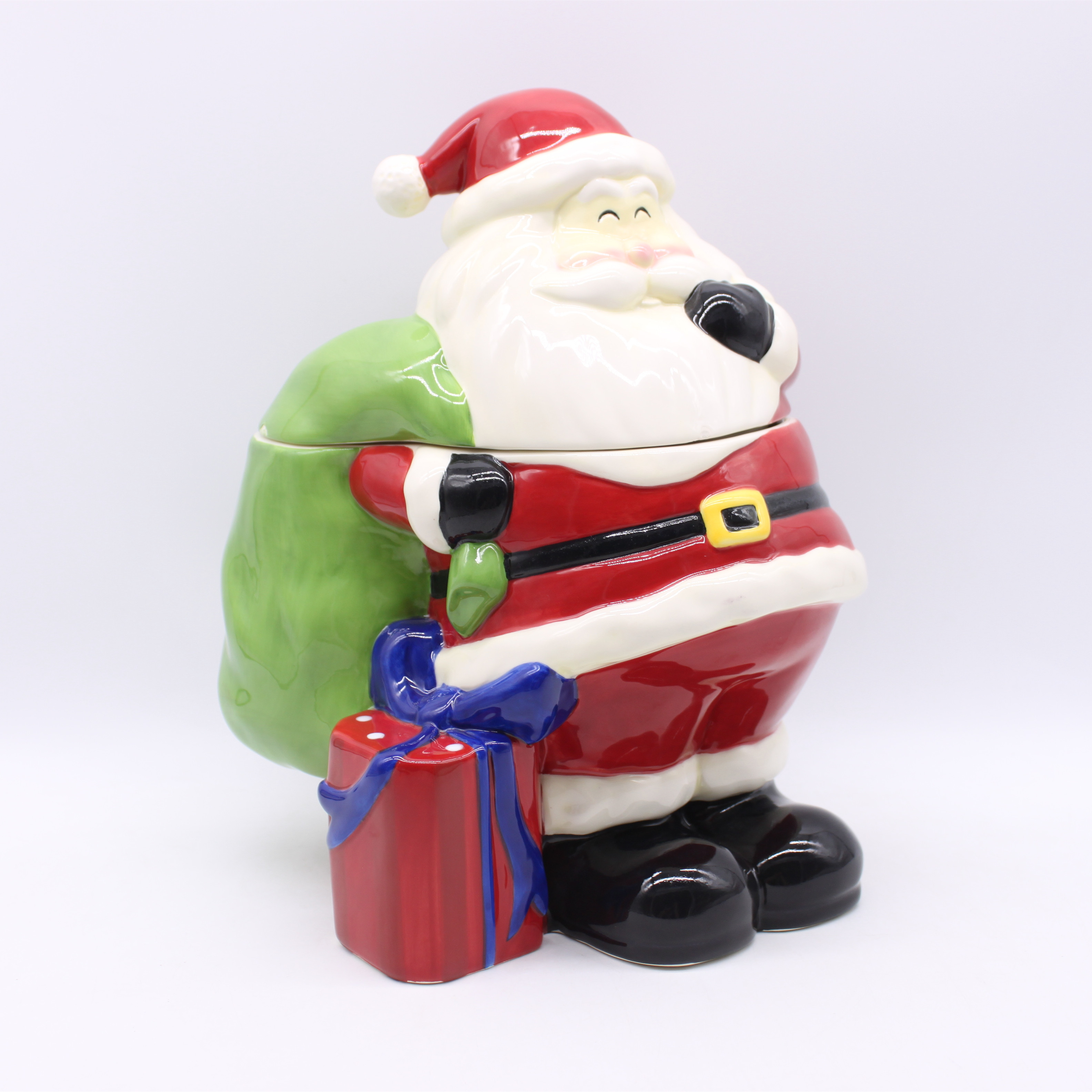 Ceramic Santa Cookie Jar, Hand-painted Ceramic Santa Cookie Jar