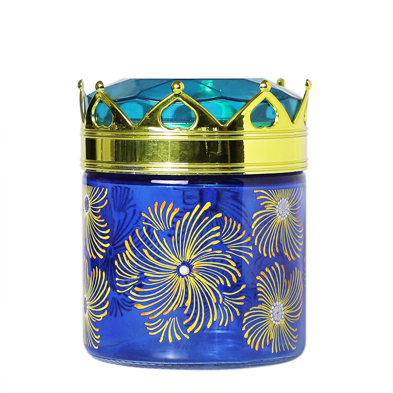Colored Glass Canister with Decal