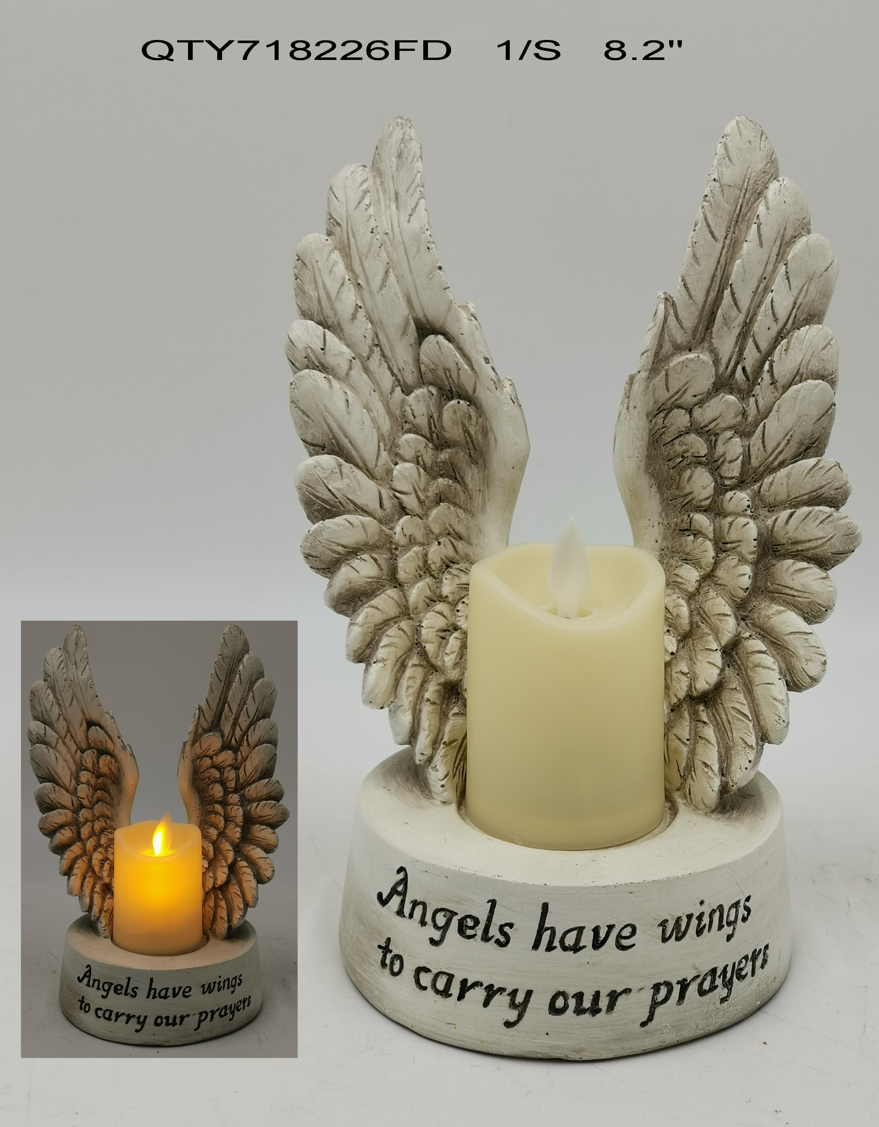 Garden decorations the cemetery Angel with LED candle