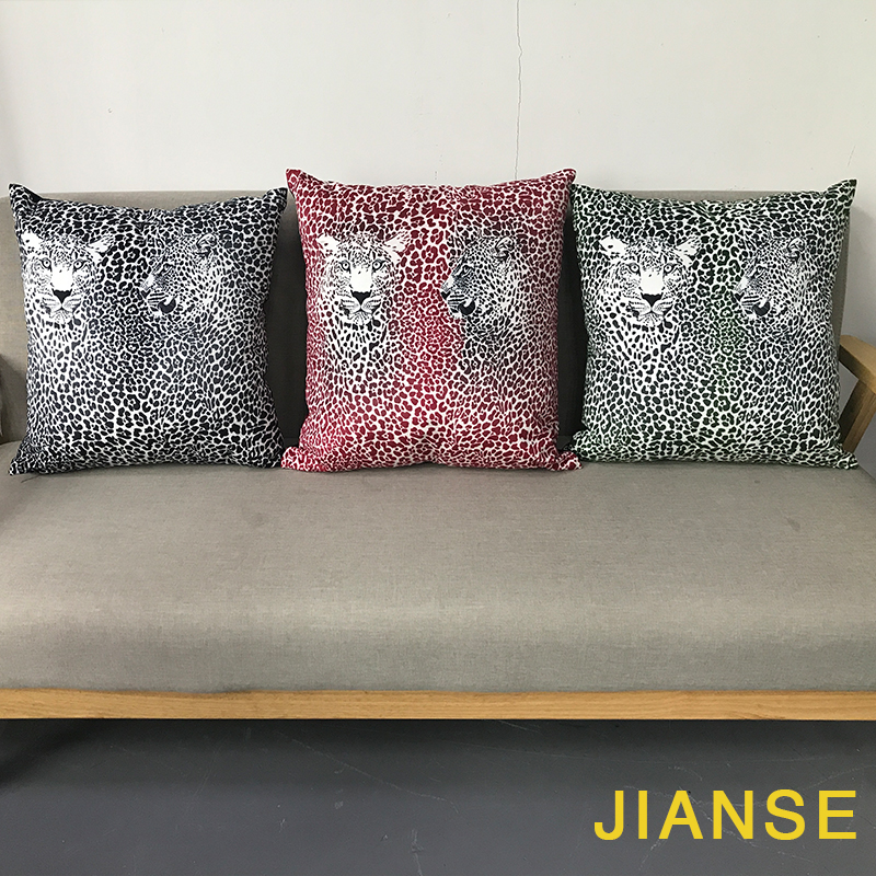 CUSHION K5007 Good Design Lovely Princess Northern European Leopad Digital Printing Vlevet Cushion Cover Decorative Pillow Case