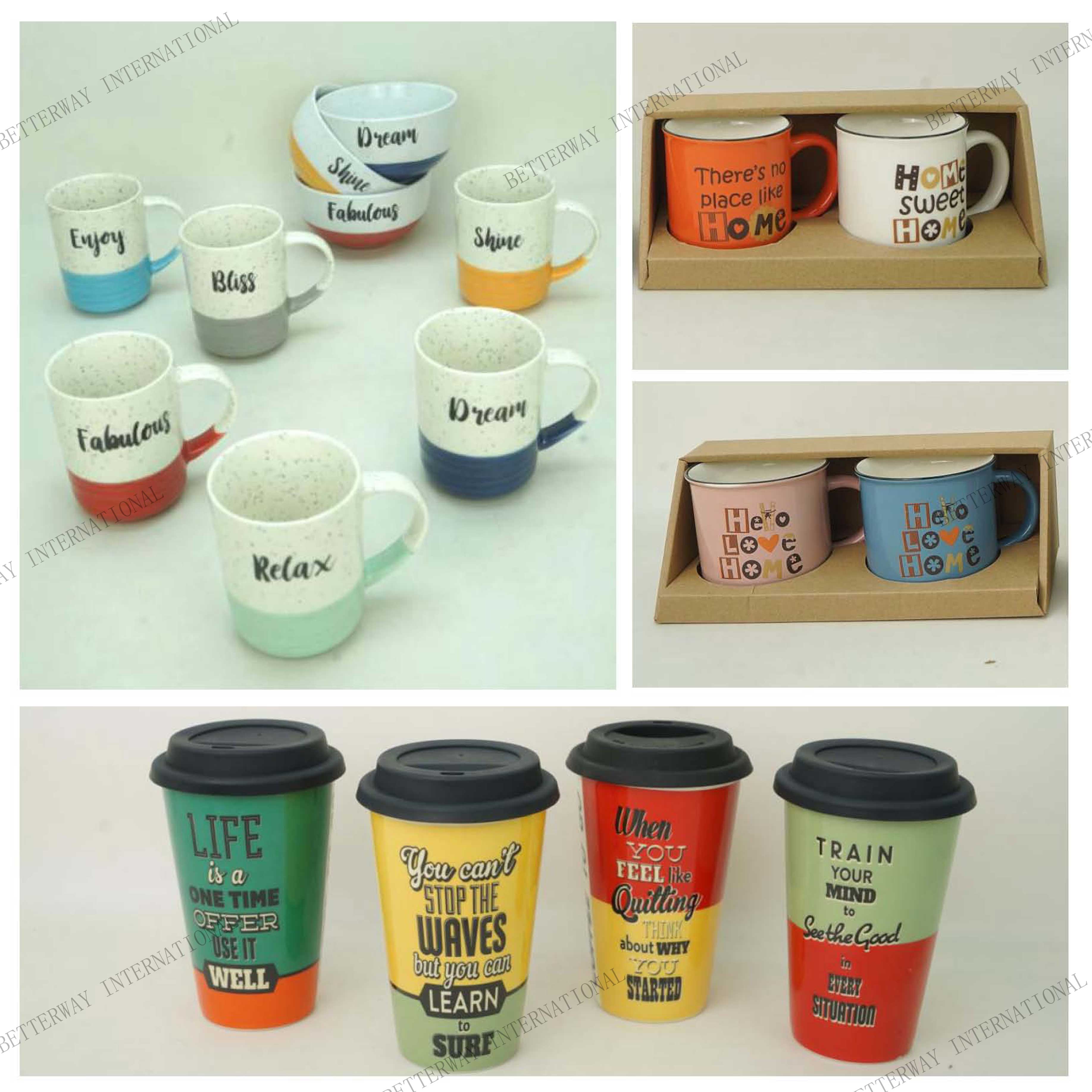 No. 048 New bone china mug with various coffee design
