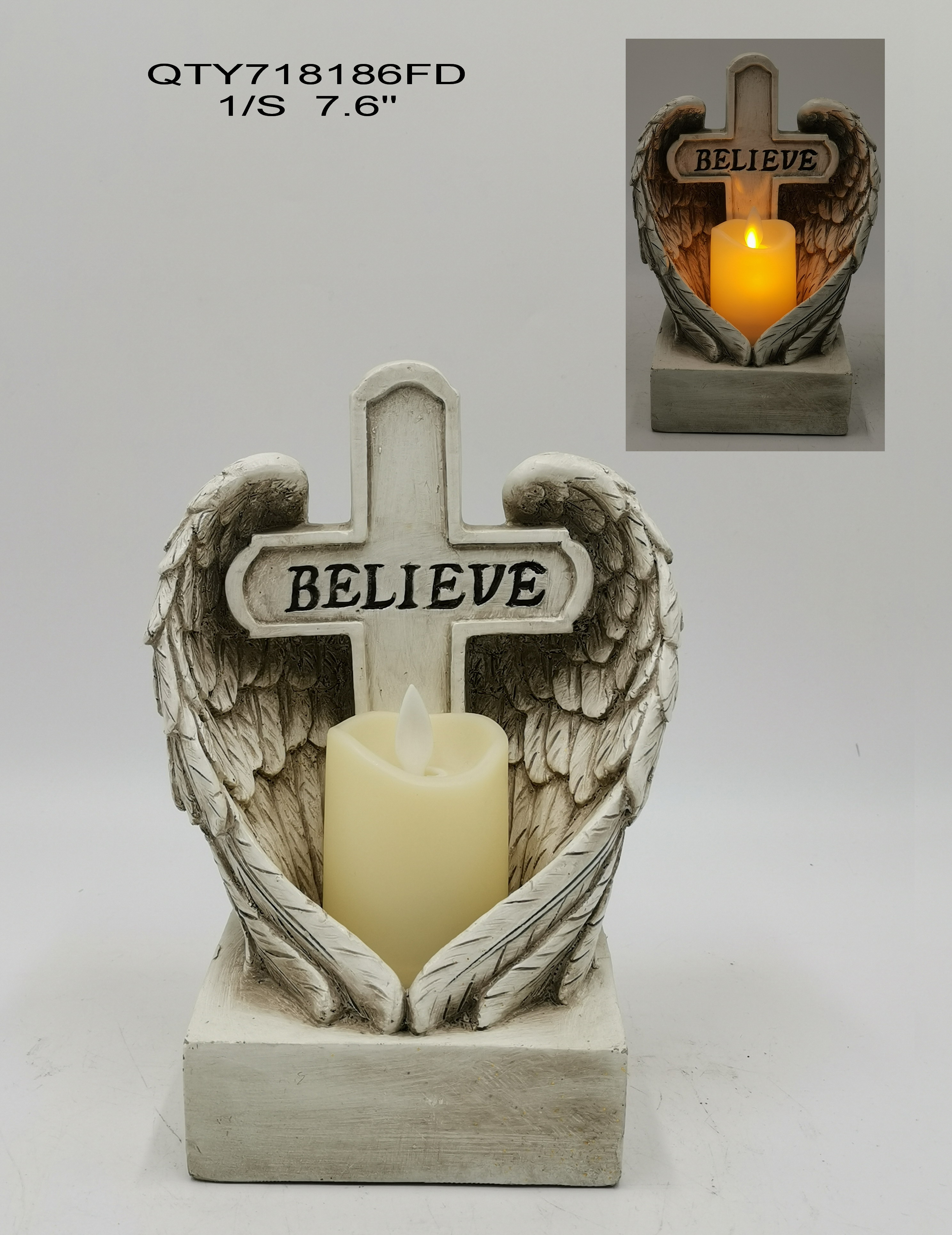 Garden decorations the cemetery Angel with LED candle