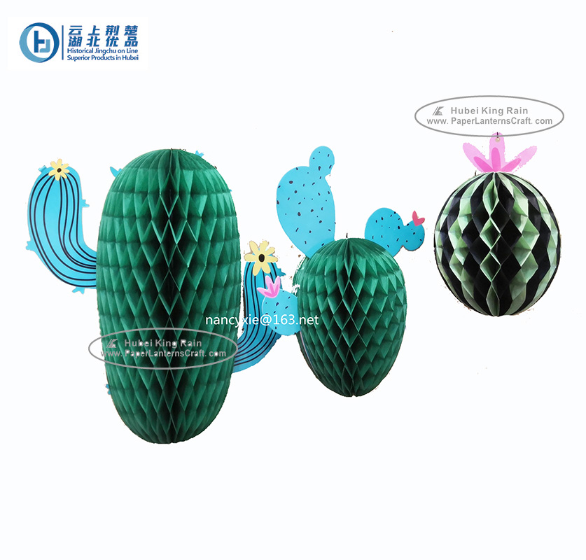 New Cactus Watermelons Shaped Paper Honeycomb Balls Tissue Paper Decorations