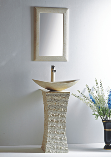 PSN040GL-OV6038GL Marble Pedestal Basin