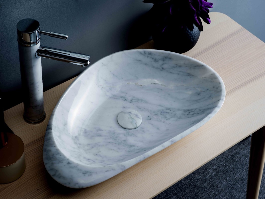 NERA5535CA Contemporary Design Wash Basin in Natural Marble