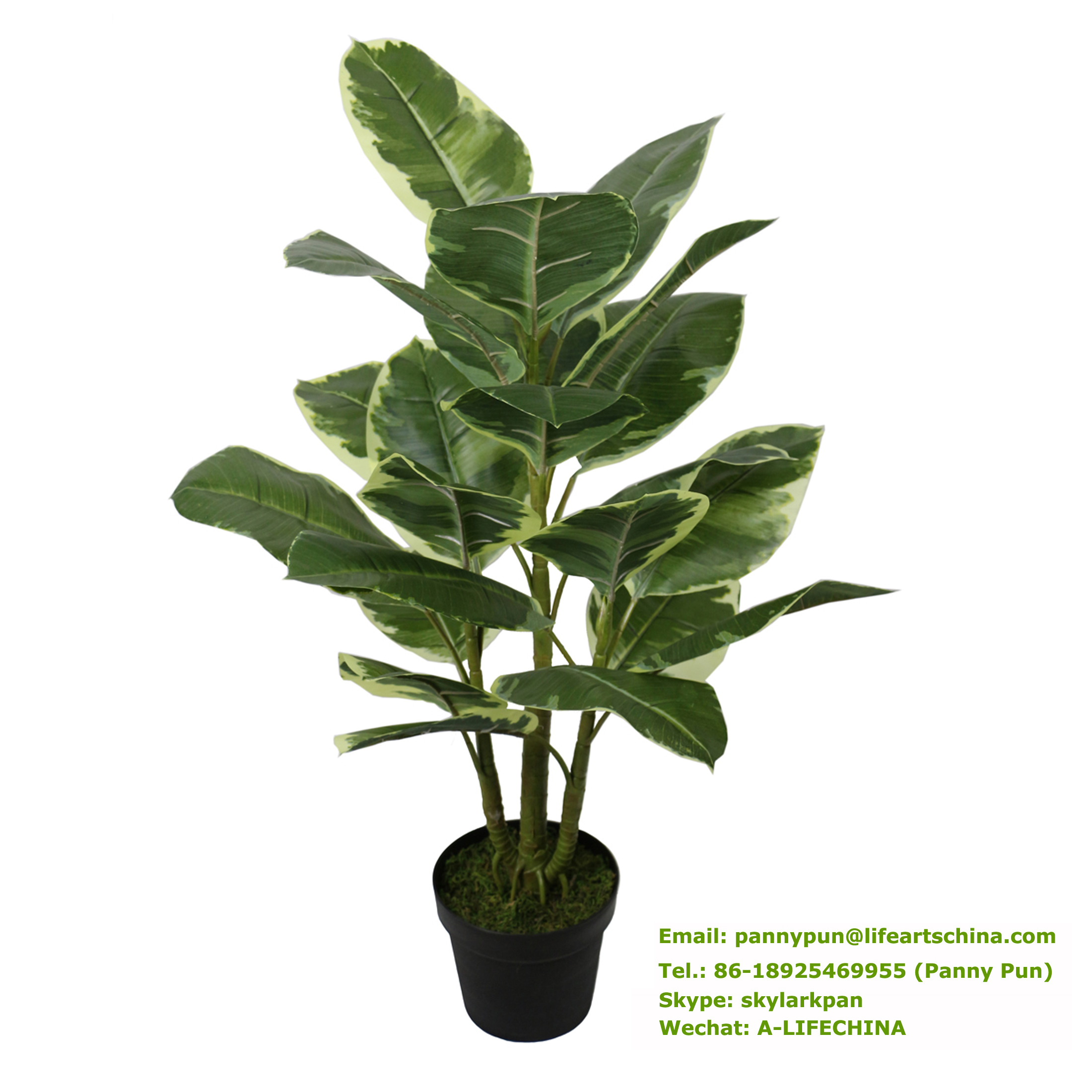 artificial tree 90cm artificial rubber ficus tree with 3 trunks