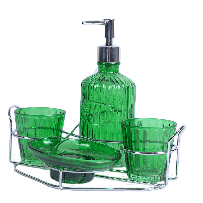 Glass hand washing bottle set