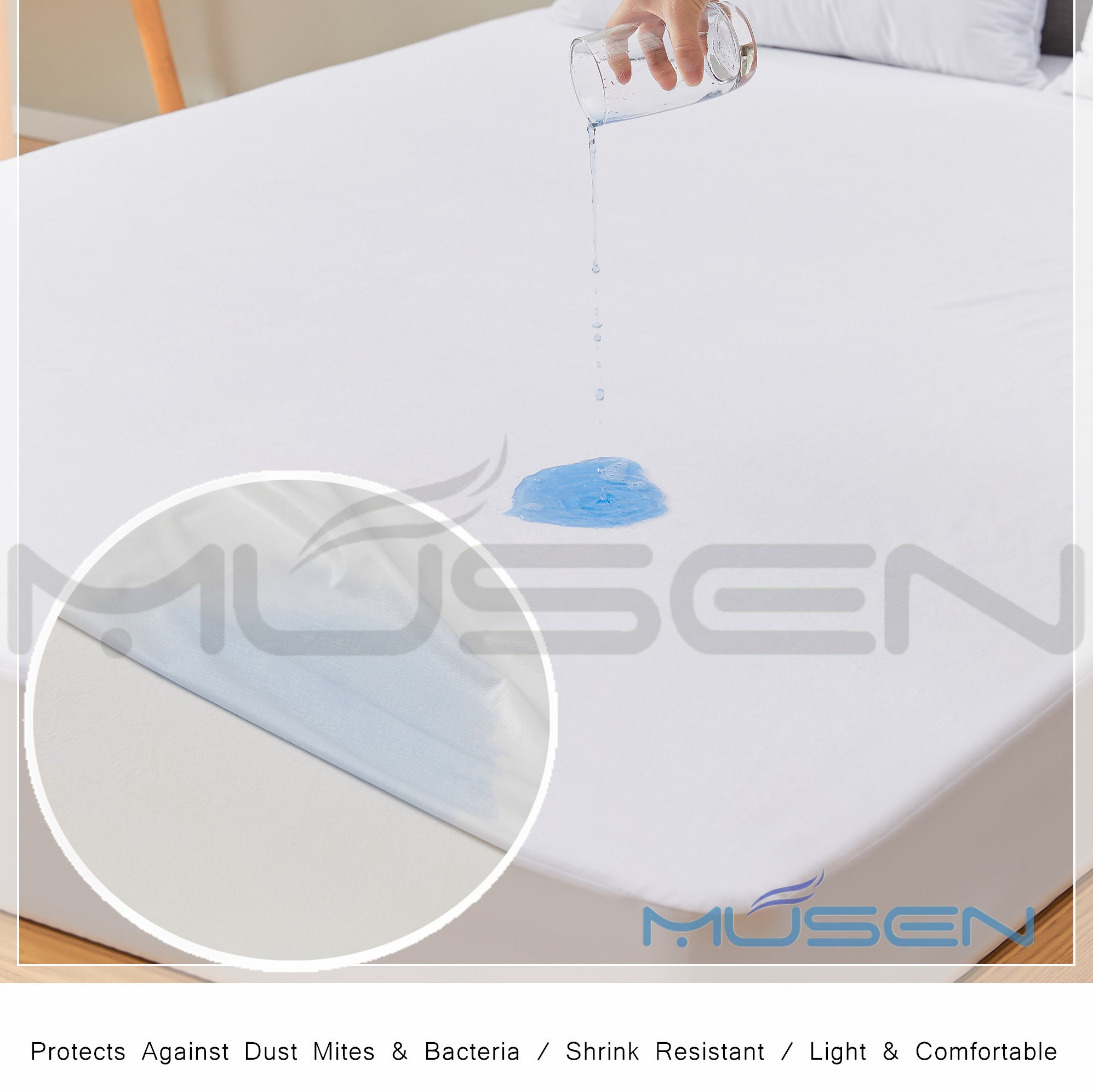 Premium cotton terry waterproof Mattress Protector-vinly free