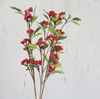 Artificial Spray Green Leaves Red Berry Pick For Home/Supermarket/Hotel/Resterrant/Airport/Window Show/Christmas Decoration
