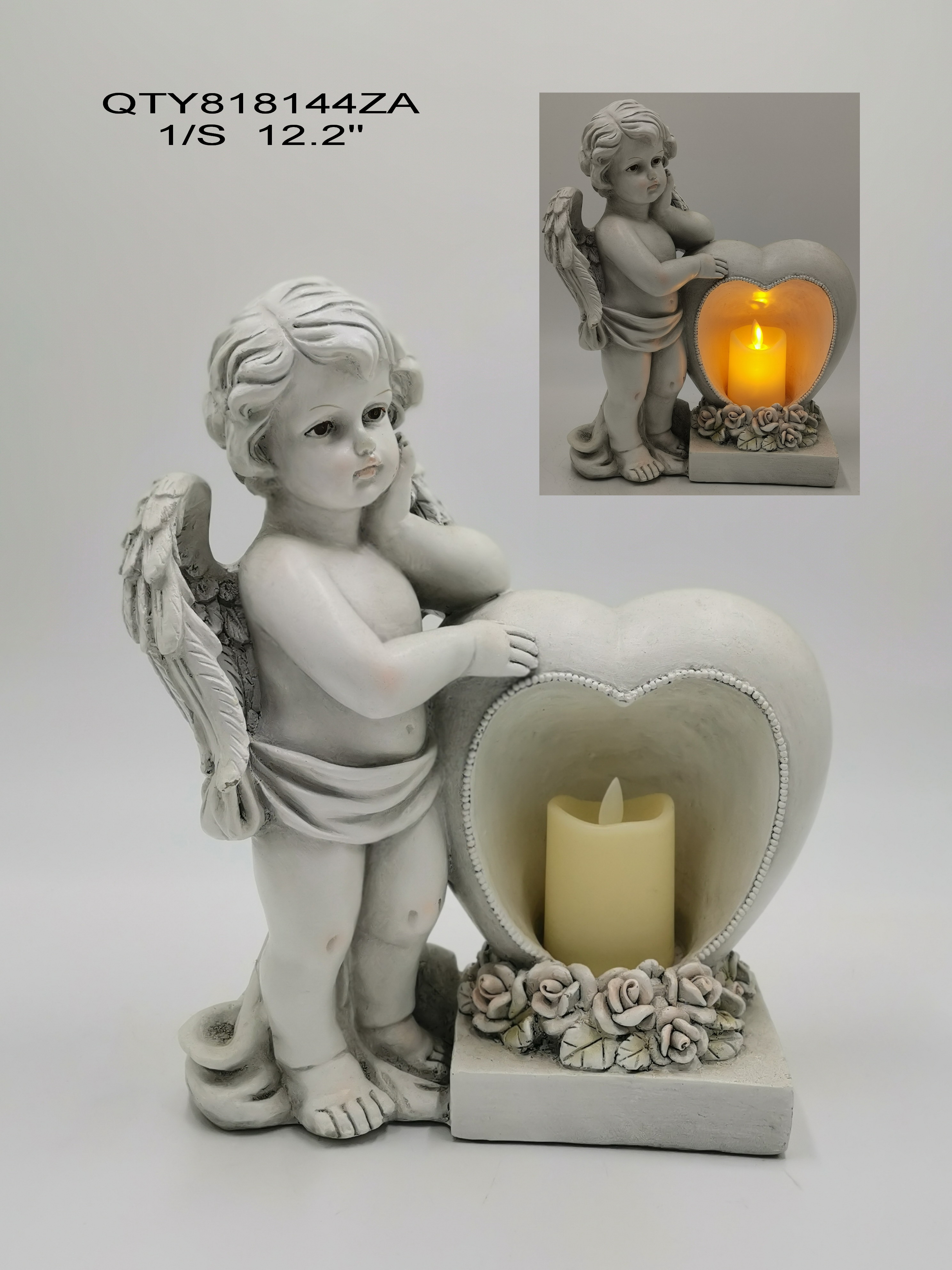 Garden decorations the cemetery Angel with LED candle