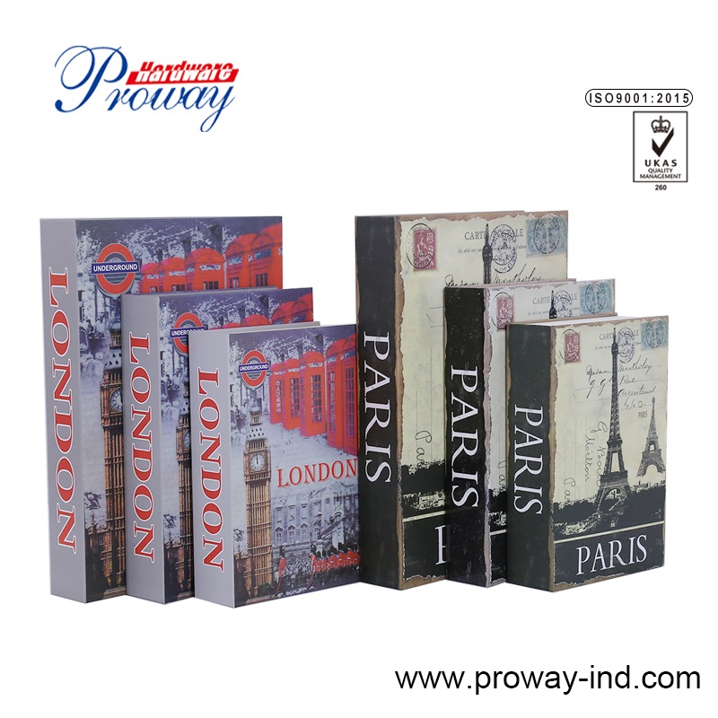 hot selling book safe with key lock, real paper book safe box