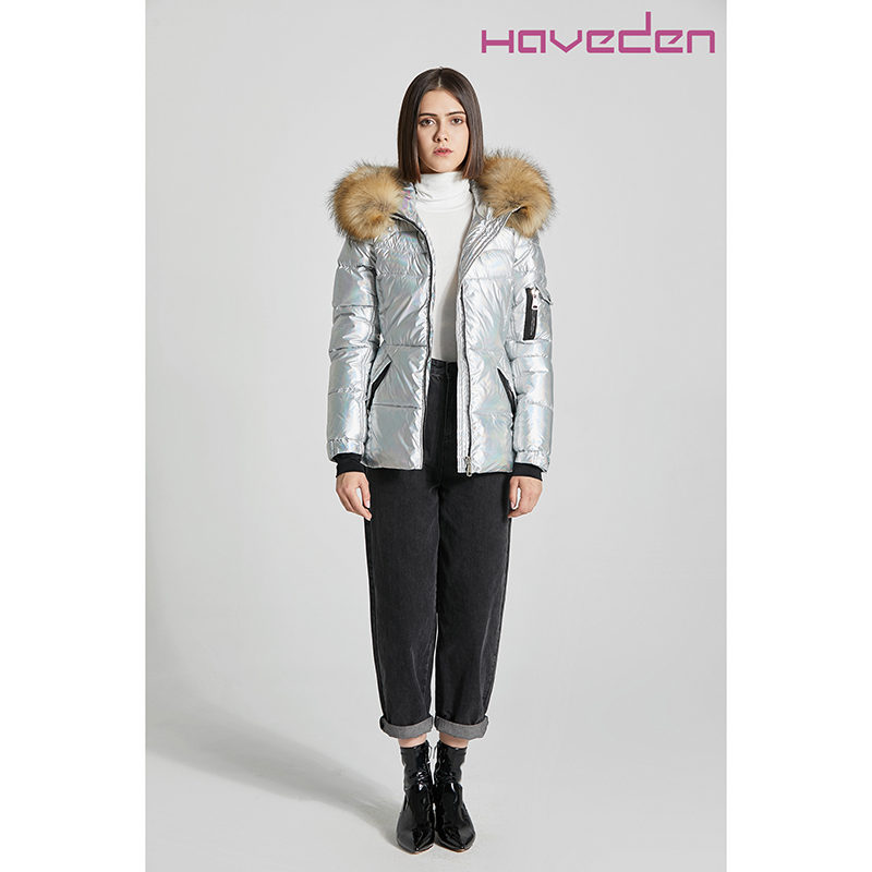 Ladies' Fur Padding Jacket With Hood