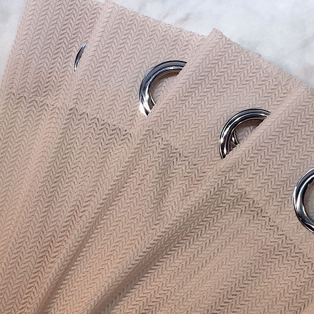 Polyester Wheatear Hollow Sheer Cutain Panel Pair