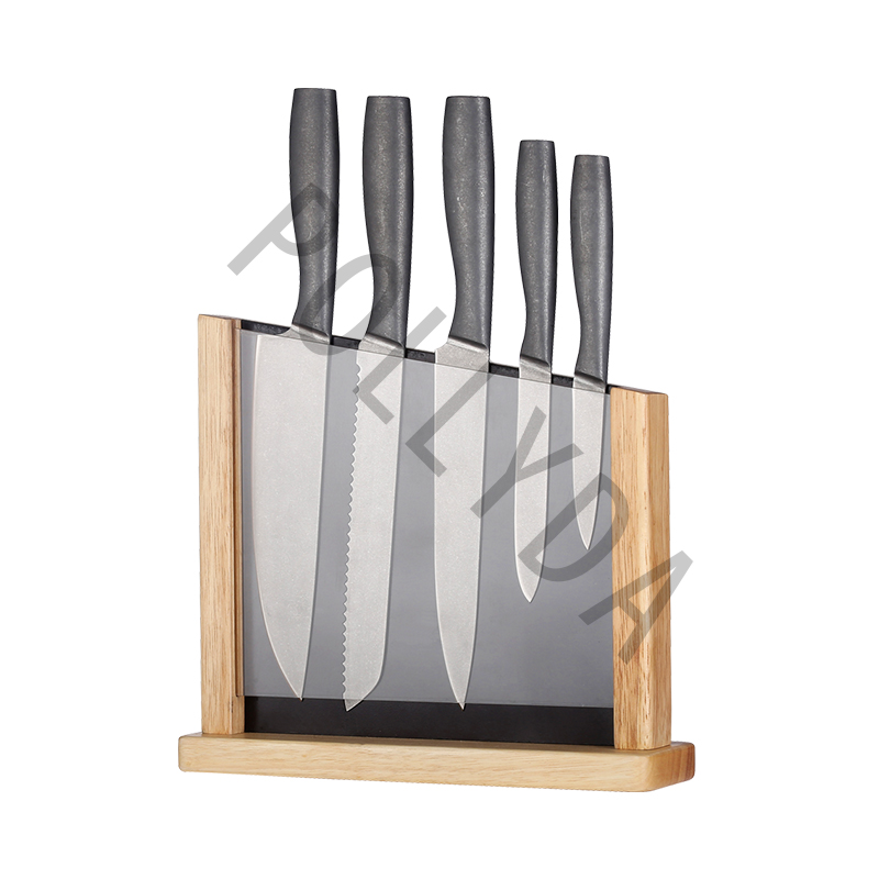 Stone Wash Knife hollow handle knife Block Set 6 PCS kitchen knife K77-6S
