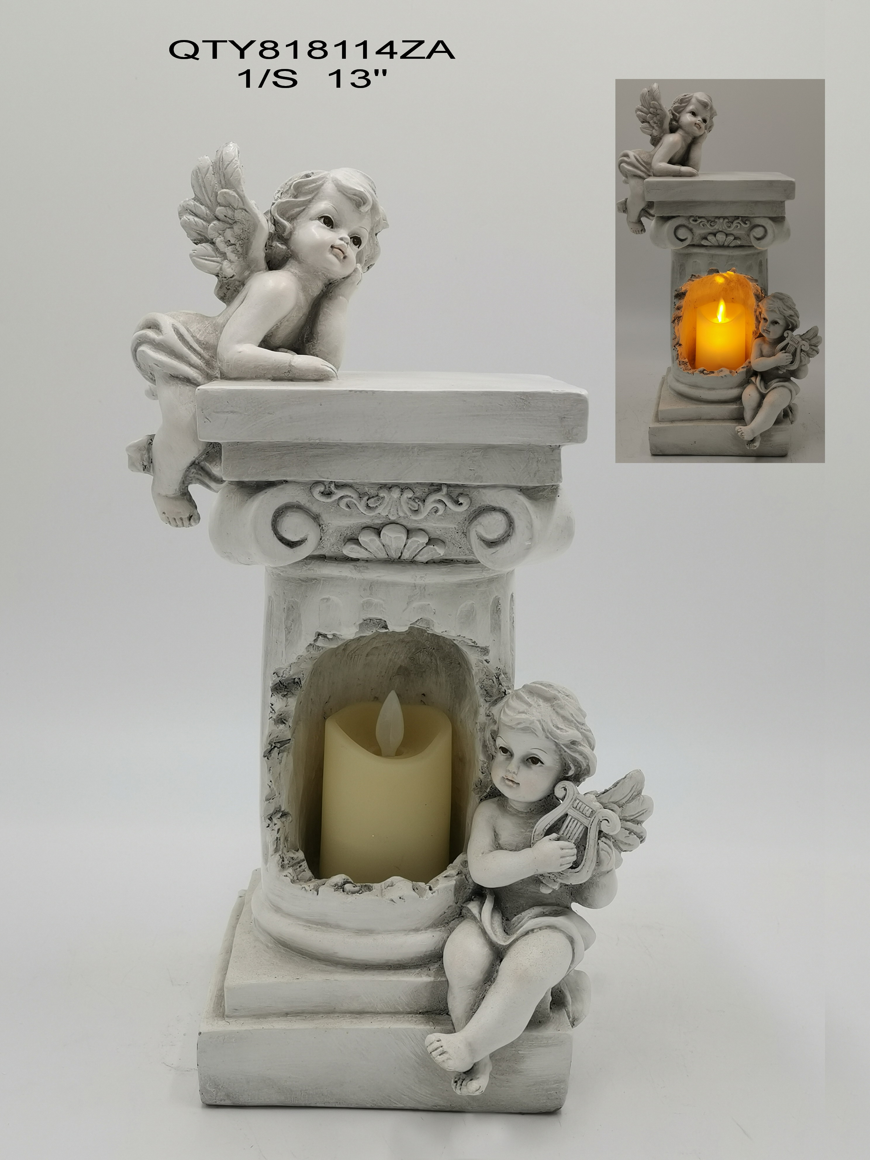 Garden decorations the cemetery Angel with LED candle