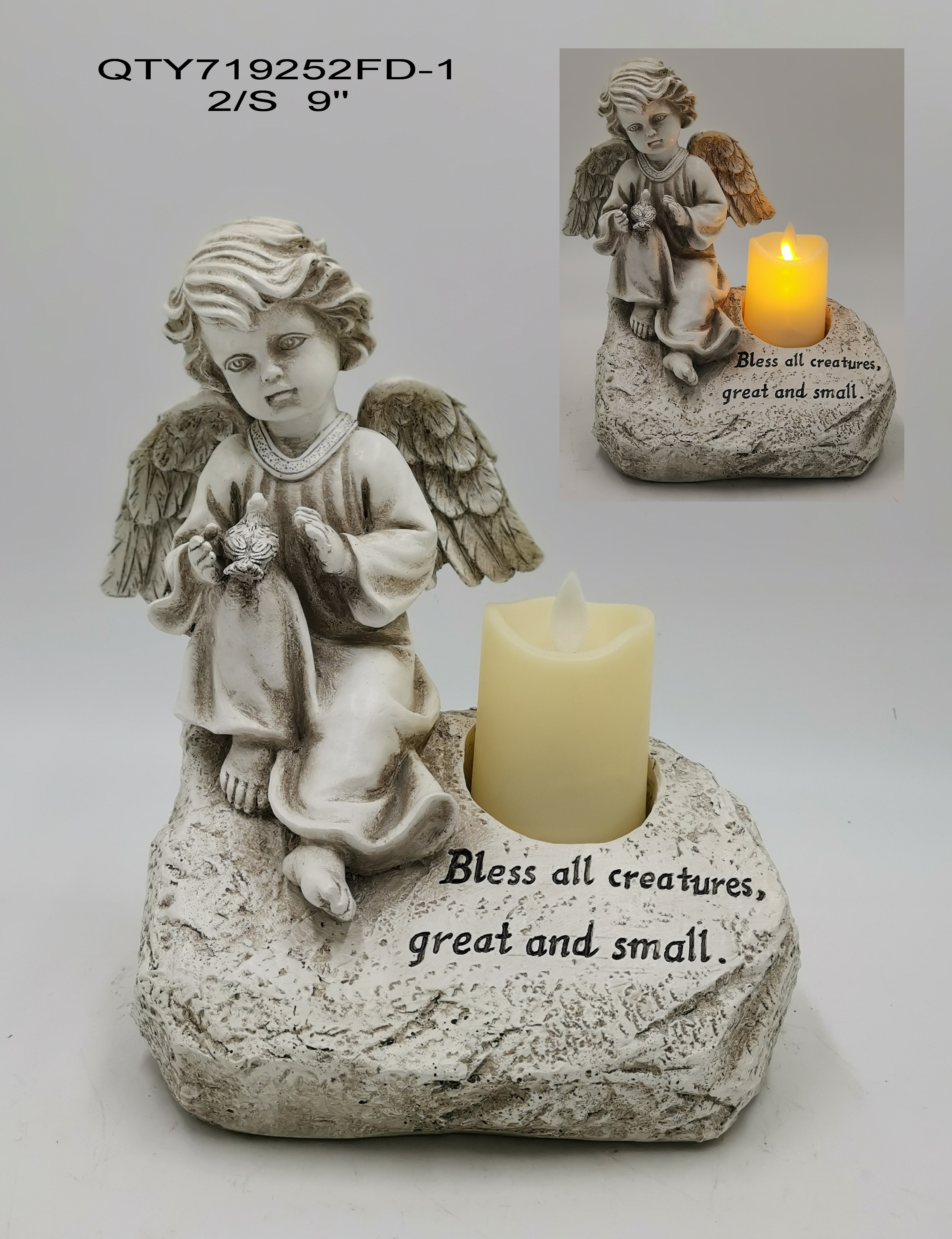 Garden decorations the cemetery Angel with LED candle