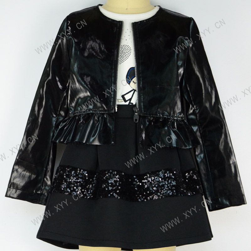Girl's 3pcs sets(Jacket + T-shirt L/S + Skirt)