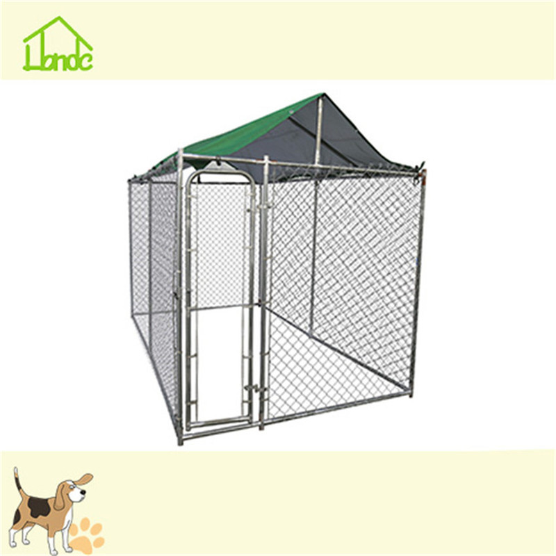Chain link dog kennel with floor
