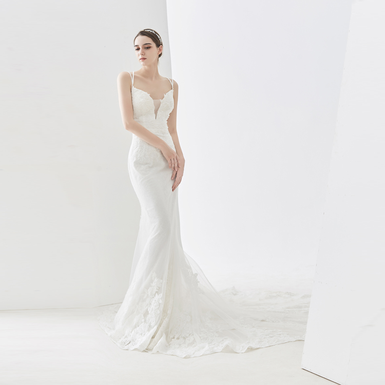 MOQ 1piece Guangzhou wedding dress factory direct sale court train wedding dress mermaid
