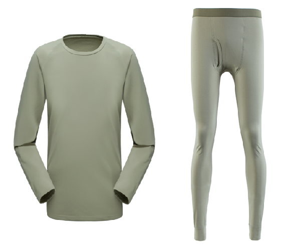 Winter/Autumn Grey Far Infrared Printed Thermal Baselayer Set Military Uniform Outdoor Wear