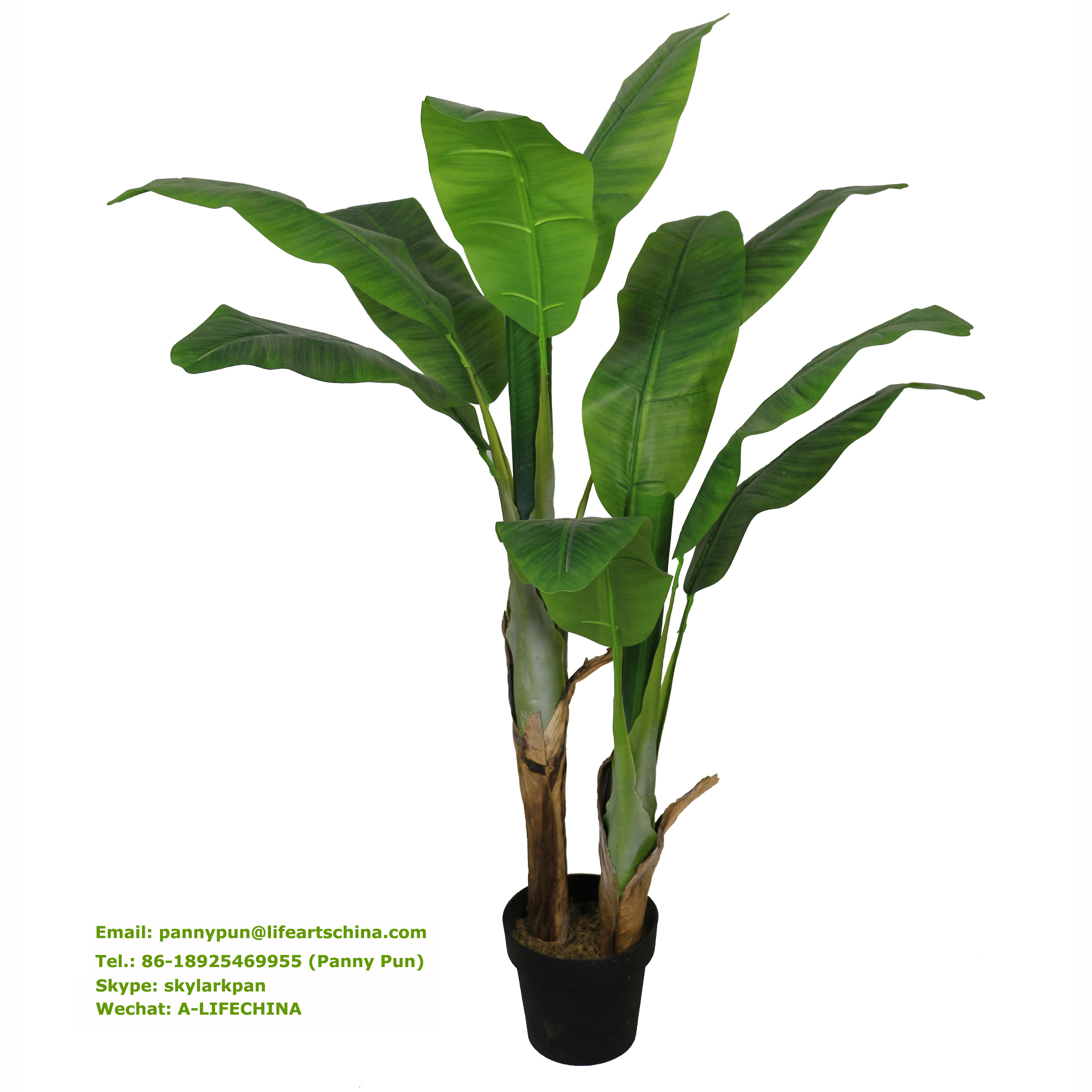Artificial tree 150cm artificial banana tree with 2 trunks