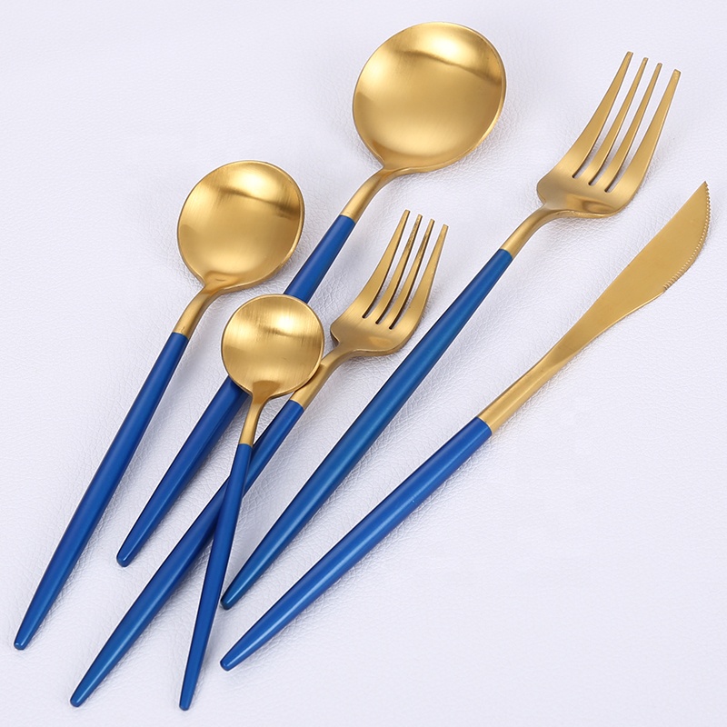 Cutlery Gift Royal Stainless Steel Restaurant Black and Gold Flatware