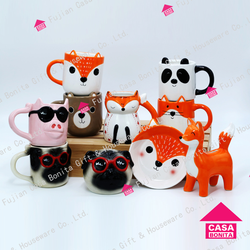 Fox,panda,pug,pig Mug,trinket Tray,money Box