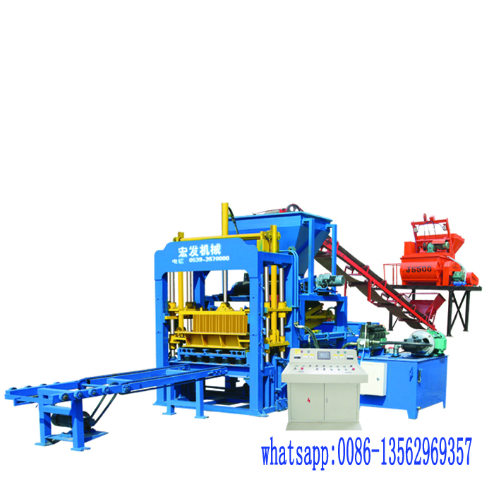 Automatic Hongfa brand QT4-15 concrete block making machine