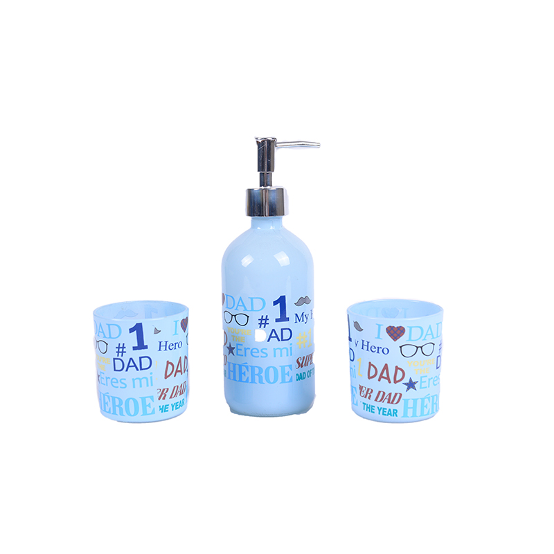 Glass hand washing bottle set