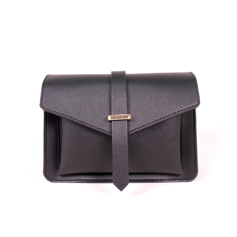 Black flap boxy crossbody
