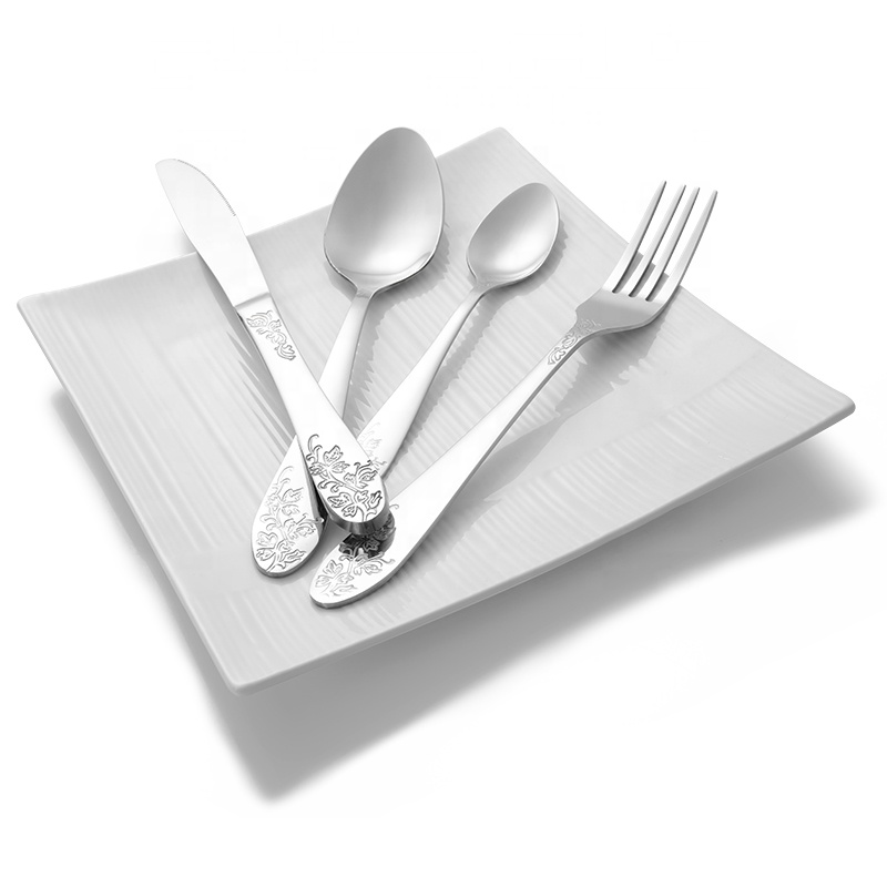 Stainless Steel Cutlery Flatware Silverware Set for Hotel Restaurant