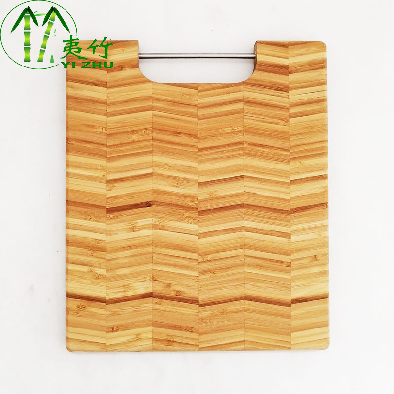 Bamboo Cutting board with stainless steel handle