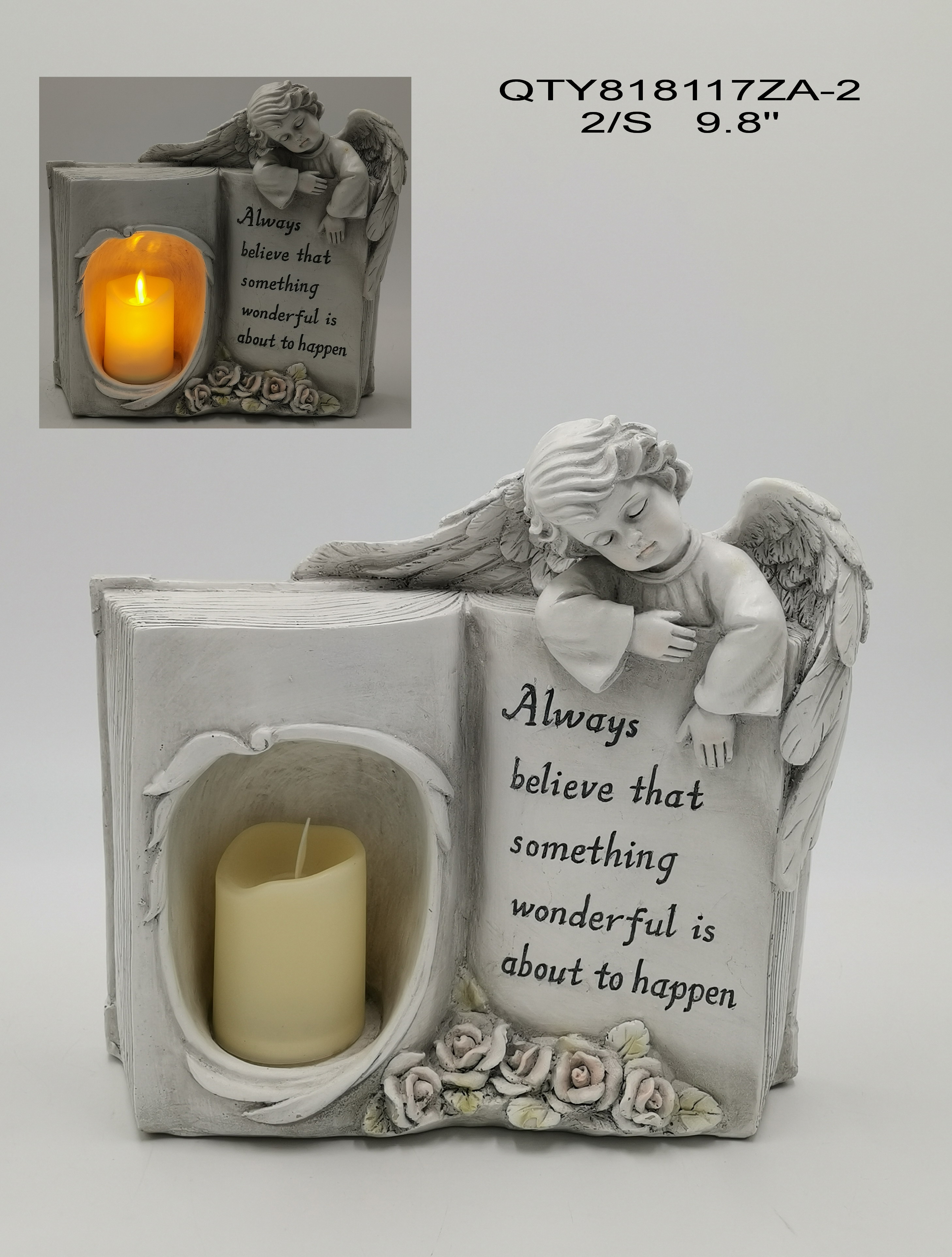 Garden decorations the cemetery Angel with LED candle