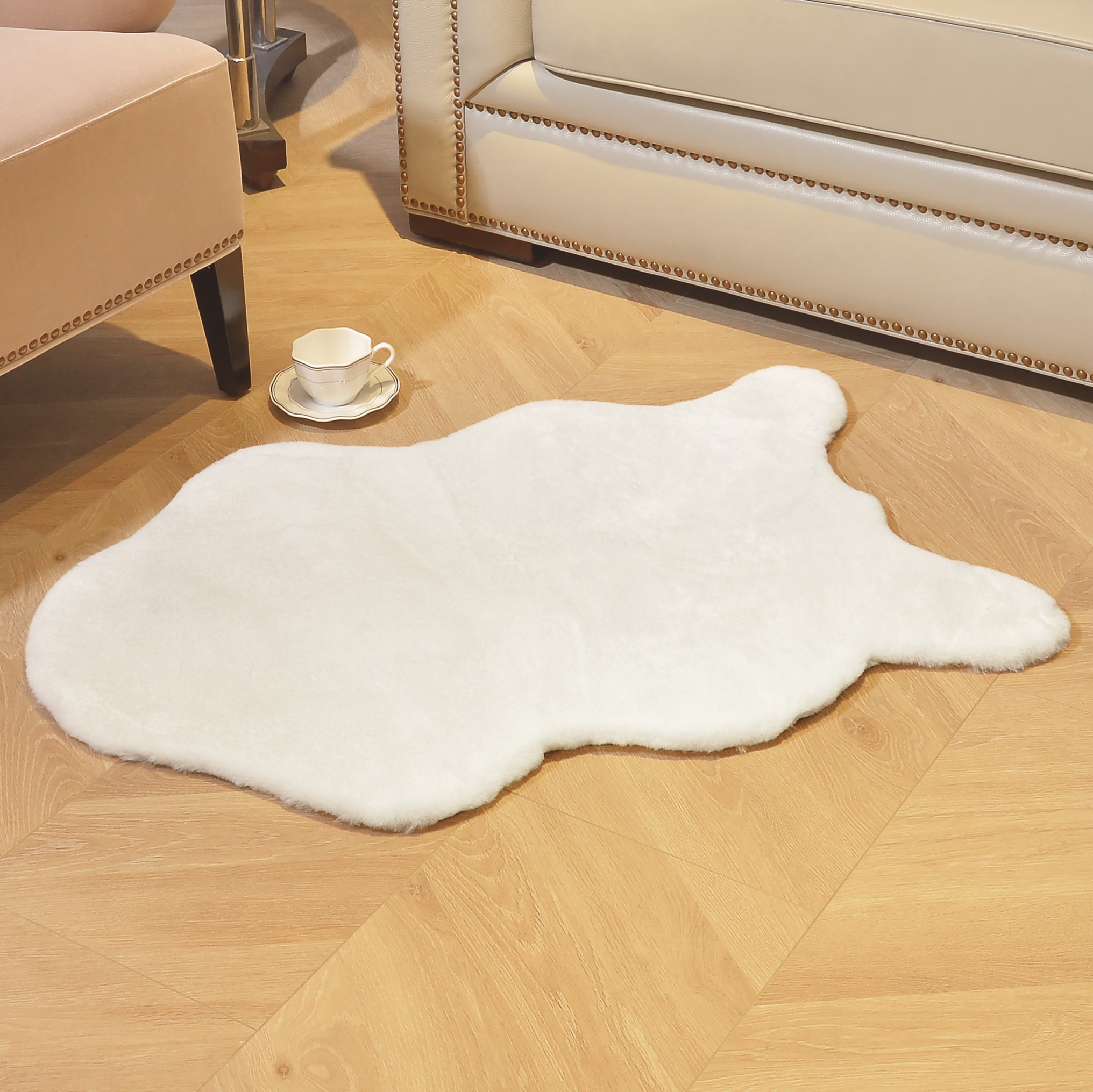 Decosy High Density Faux Rabbit Fur Rug/Mat
