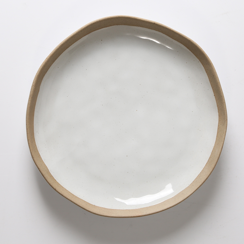 Sandstone irregular deep disk,stoneware tabletop