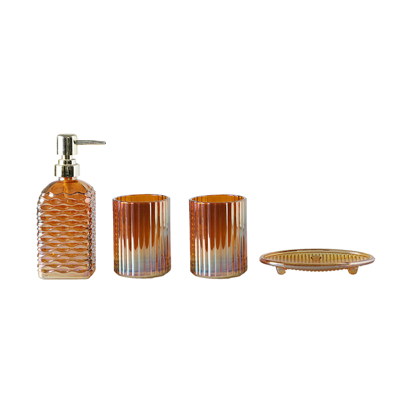 Glass hand washing bottle set
