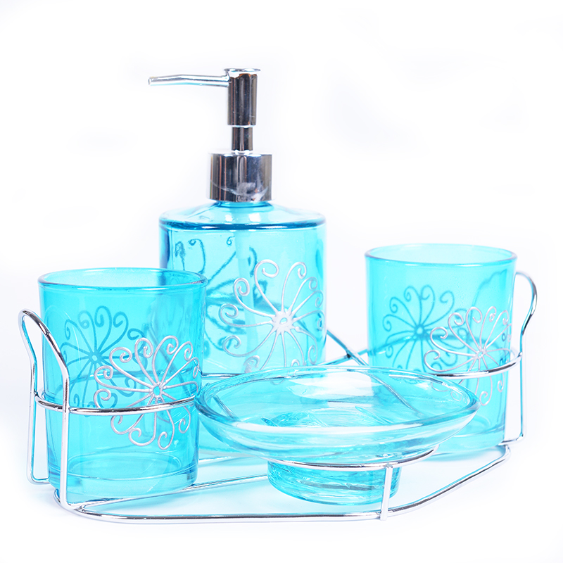 Glass hand washing bottle set