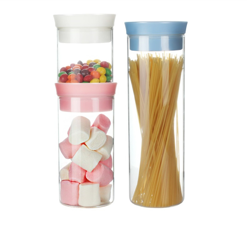 Straight glass vacuum food storage containers 3PCS in one sets