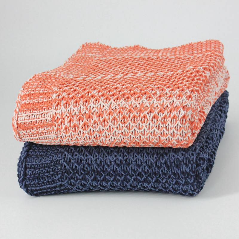 Multi Chenille Knitted Throw Blanket