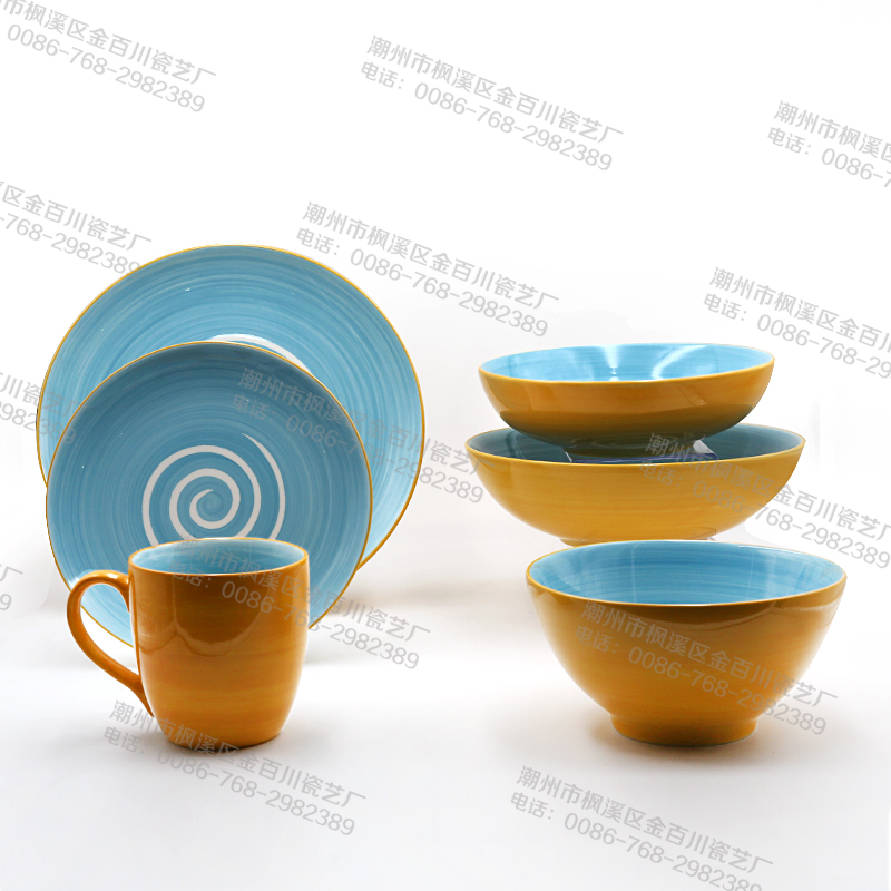 Hand-Painted Color Glazed Tableware