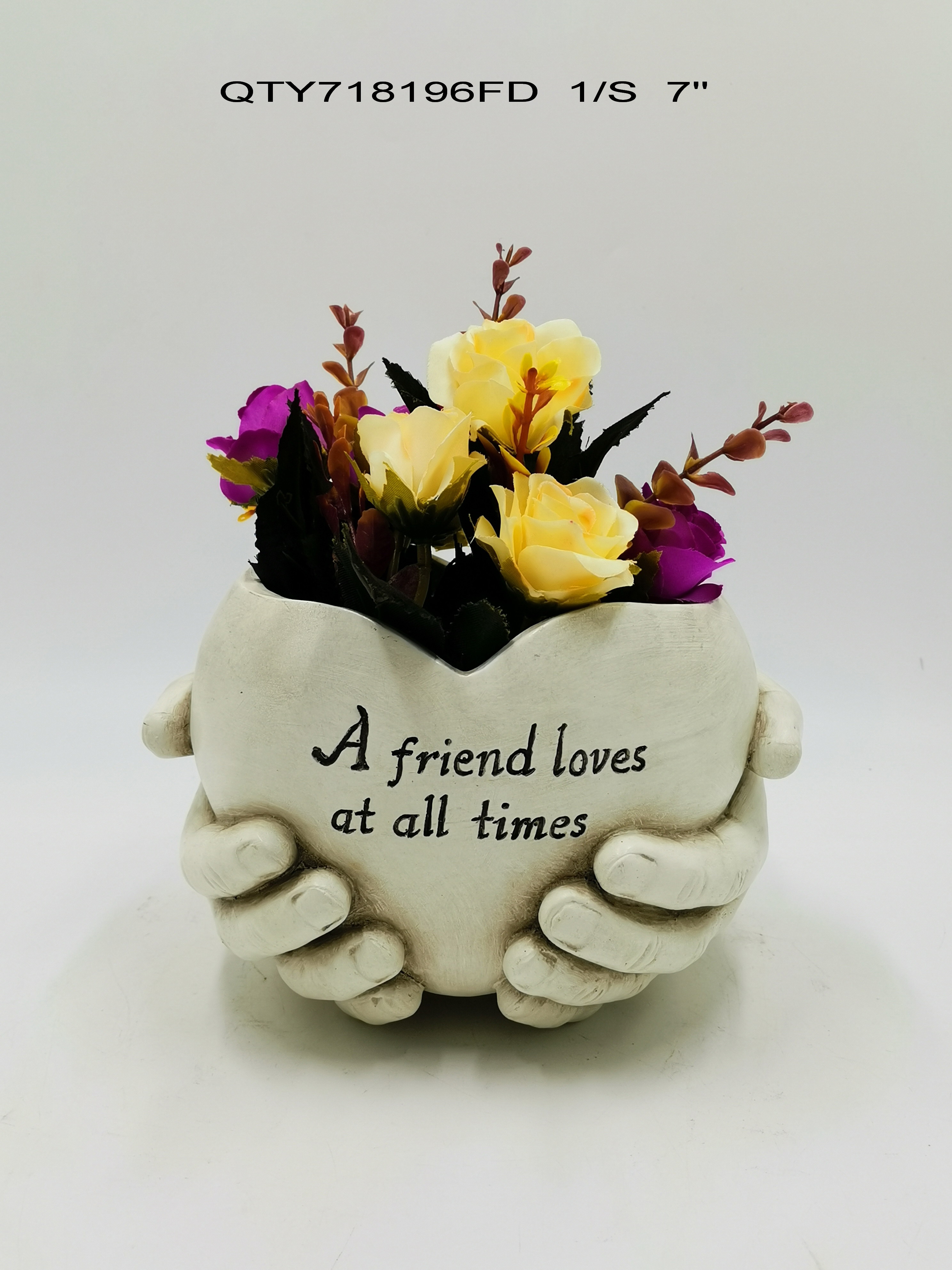 Garden decorations the cemetery Angel with flower pot